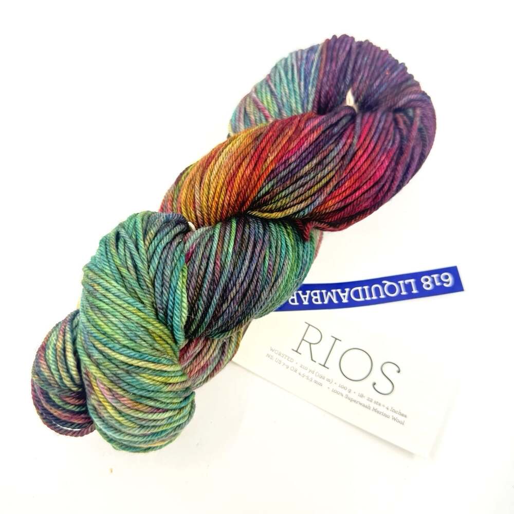 Malabrigo RIOS 618 Liquidambar Worsted 210 yd 100% SW Merino Wool Yarn Hank Peru